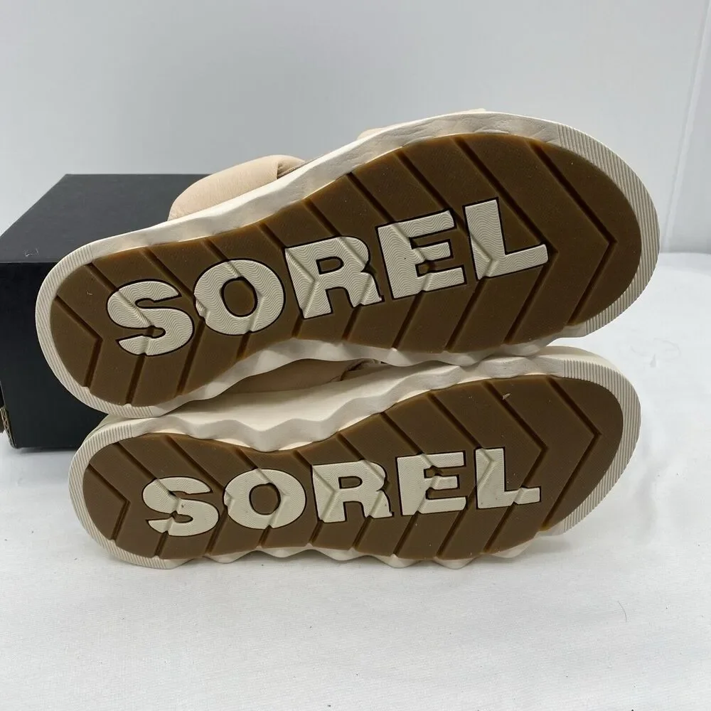 SOREL Vibe Twist Slide Women Flat Sandal Beige, Nova Sand, Sea Salt SIZE 10 NIB